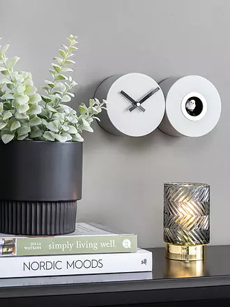 KARLSSON | Horloge murale CUCKOO DUO White | hellgrau